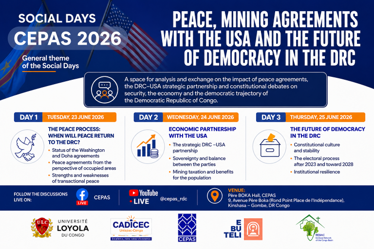Social Days 2026 to Explore Peace, Mining Agreements and the Future of Democracy in the DRC