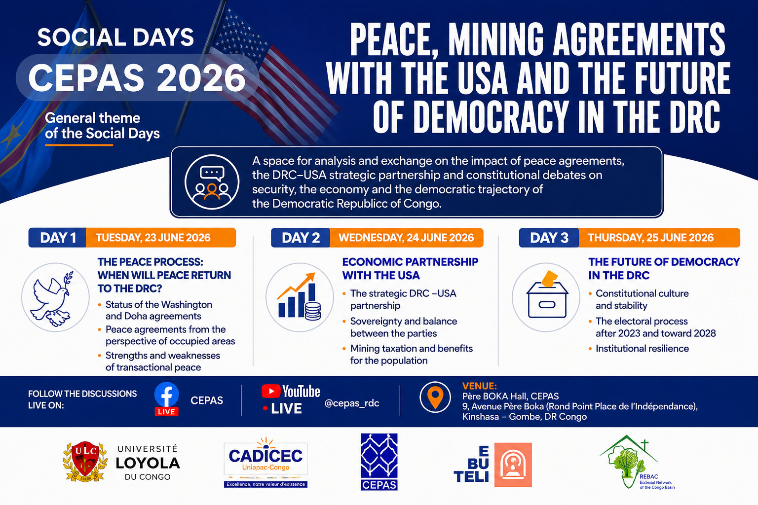 Social Days 2026 to Explore Peace, Mining Agreements and the Future of Democracy in the DRC